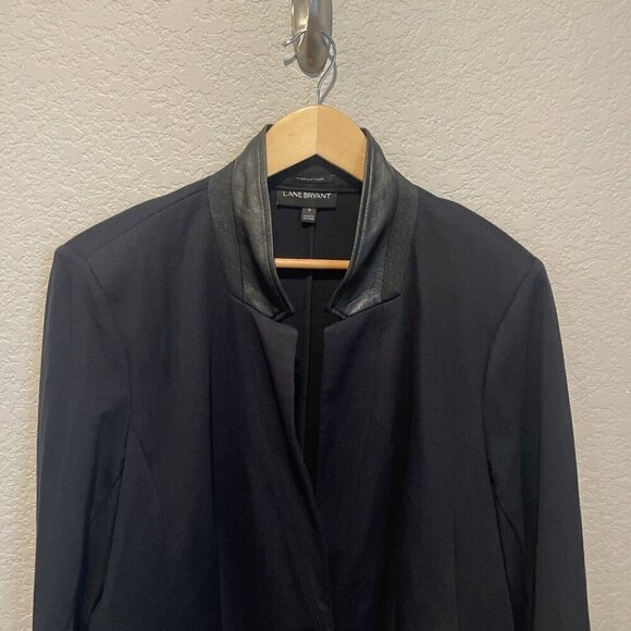 Lane Bryant Blazer Women 18 Jacket Black Stretch Career Business Fitted 1 Button - Picture 4 of 10